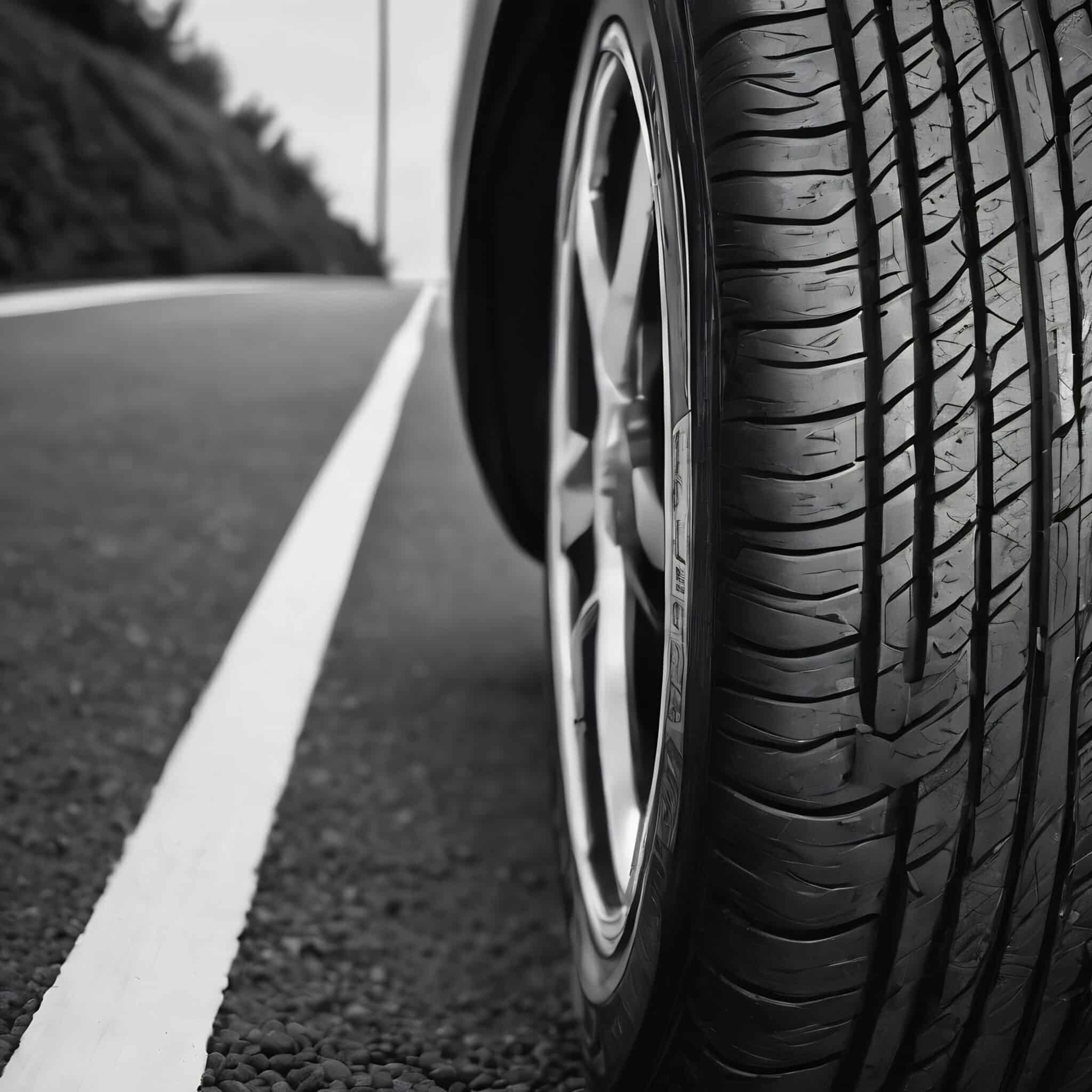 Marquage 165/65 R13 sur le flanc d'un pneu de voiture