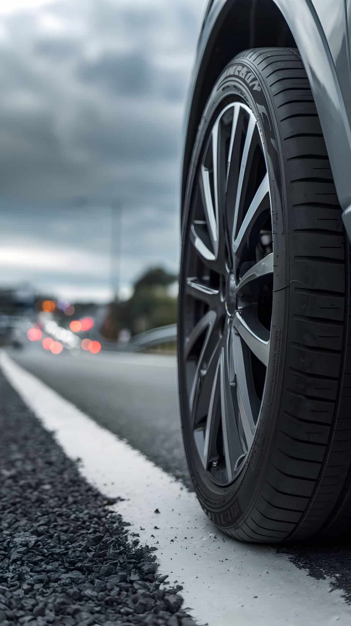 Marquage 165/60 R15 sur le flanc d'un pneu de voiture