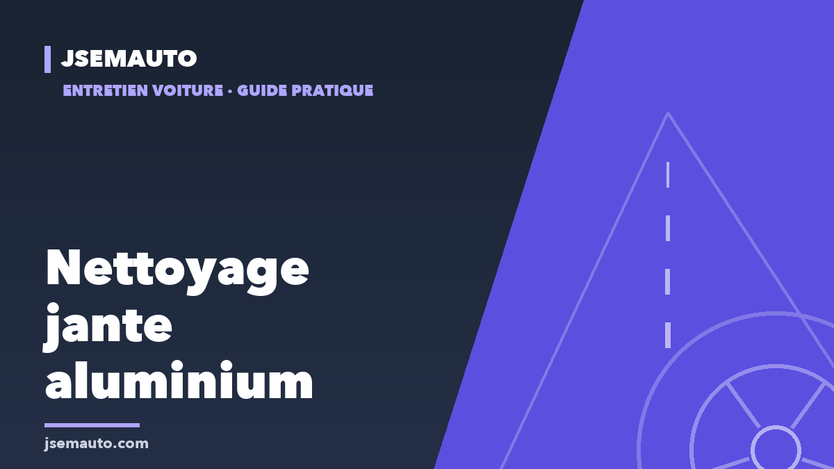 Visuel de couverture Jsemauto, « Nettoyage jante aluminium », sur fond bleu nuit et violet avec une route stylisée